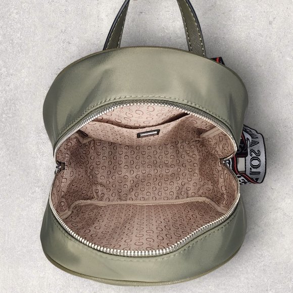 Guess Peoria Quilted Backpack - Olive Green - NWT - Picture 2 of 4